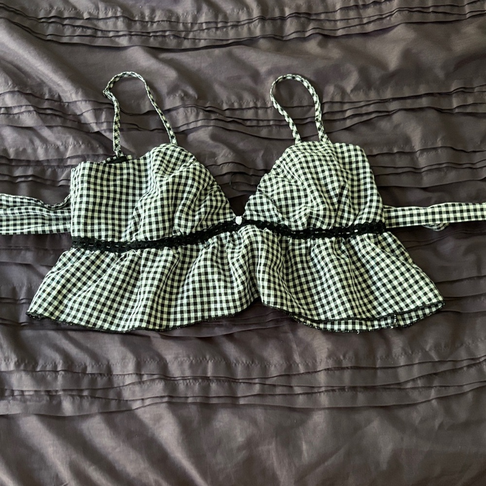 PacSun Black and White Gingham Top